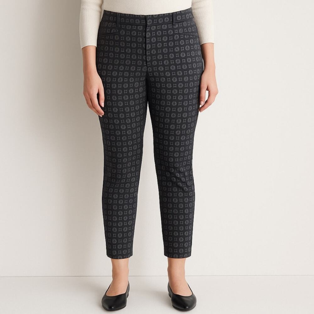 GAP Skinny Ankle Pants Women’s 10R Black White Geo Print Stretch Trousers
